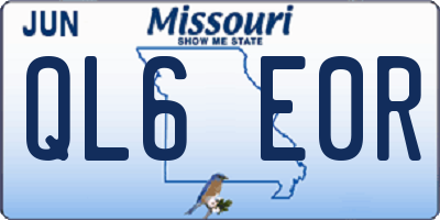 MO license plate QL6E0R