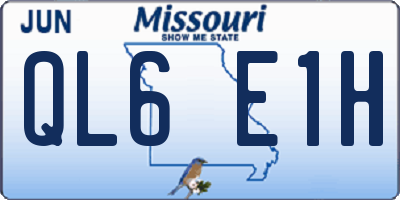 MO license plate QL6E1H