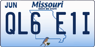 MO license plate QL6E1I