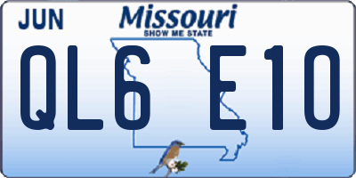 MO license plate QL6E1O