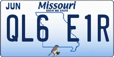 MO license plate QL6E1R