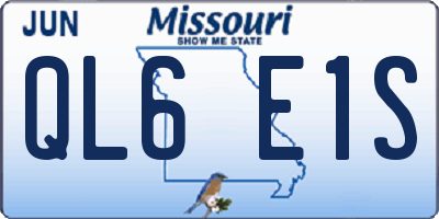 MO license plate QL6E1S