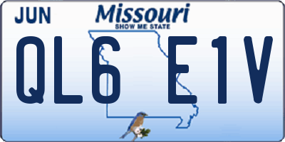 MO license plate QL6E1V