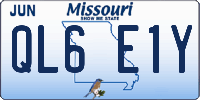 MO license plate QL6E1Y