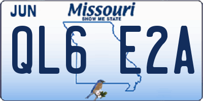 MO license plate QL6E2A