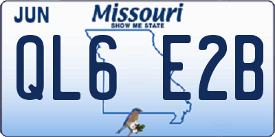MO license plate QL6E2B