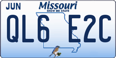MO license plate QL6E2C