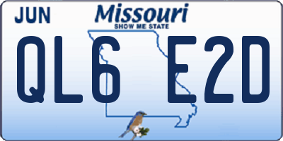 MO license plate QL6E2D