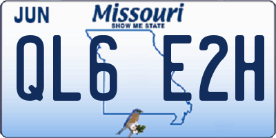 MO license plate QL6E2H