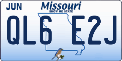 MO license plate QL6E2J