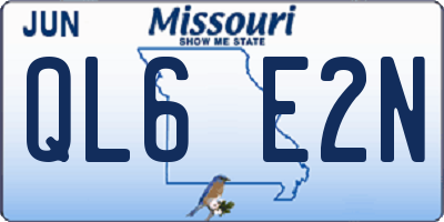 MO license plate QL6E2N