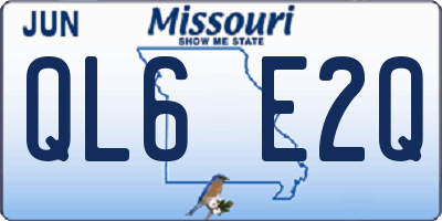 MO license plate QL6E2Q
