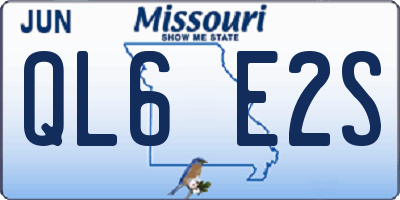 MO license plate QL6E2S