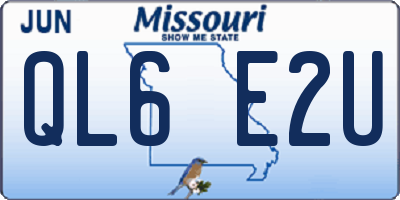 MO license plate QL6E2U