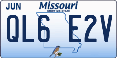 MO license plate QL6E2V