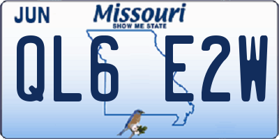 MO license plate QL6E2W