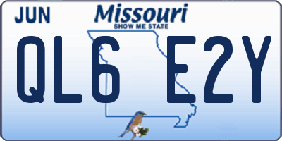 MO license plate QL6E2Y