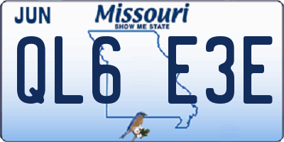 MO license plate QL6E3E