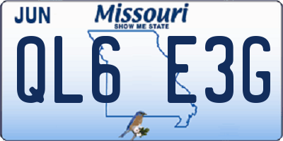 MO license plate QL6E3G