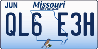 MO license plate QL6E3H