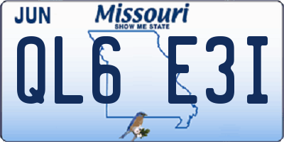 MO license plate QL6E3I