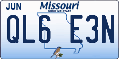 MO license plate QL6E3N