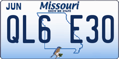 MO license plate QL6E3O