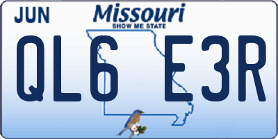 MO license plate QL6E3R