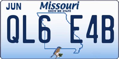 MO license plate QL6E4B