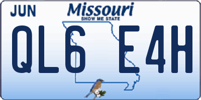 MO license plate QL6E4H