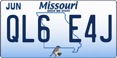 MO license plate QL6E4J