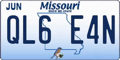 MO license plate QL6E4N