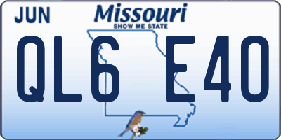 MO license plate QL6E4O