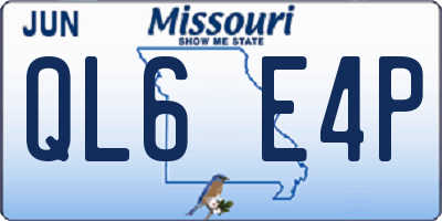 MO license plate QL6E4P