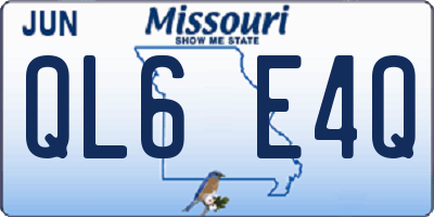 MO license plate QL6E4Q