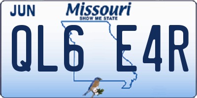 MO license plate QL6E4R