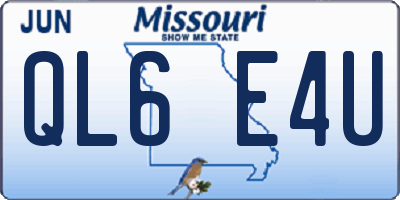 MO license plate QL6E4U