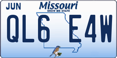MO license plate QL6E4W