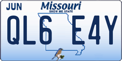 MO license plate QL6E4Y