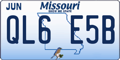 MO license plate QL6E5B