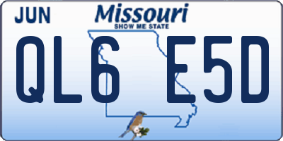 MO license plate QL6E5D