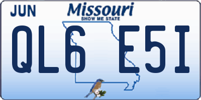MO license plate QL6E5I