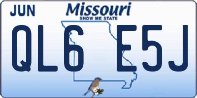 MO license plate QL6E5J