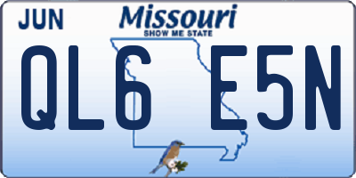 MO license plate QL6E5N