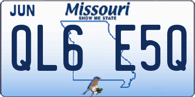 MO license plate QL6E5Q