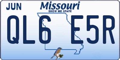 MO license plate QL6E5R