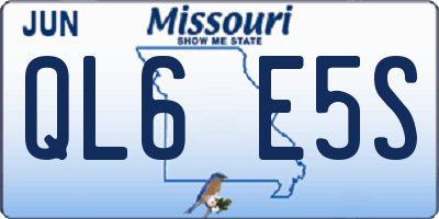 MO license plate QL6E5S