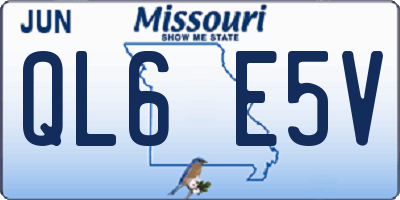 MO license plate QL6E5V