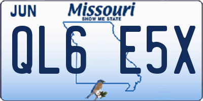 MO license plate QL6E5X