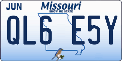 MO license plate QL6E5Y